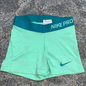 Teal/ Blue Nike Pro Shorts XS